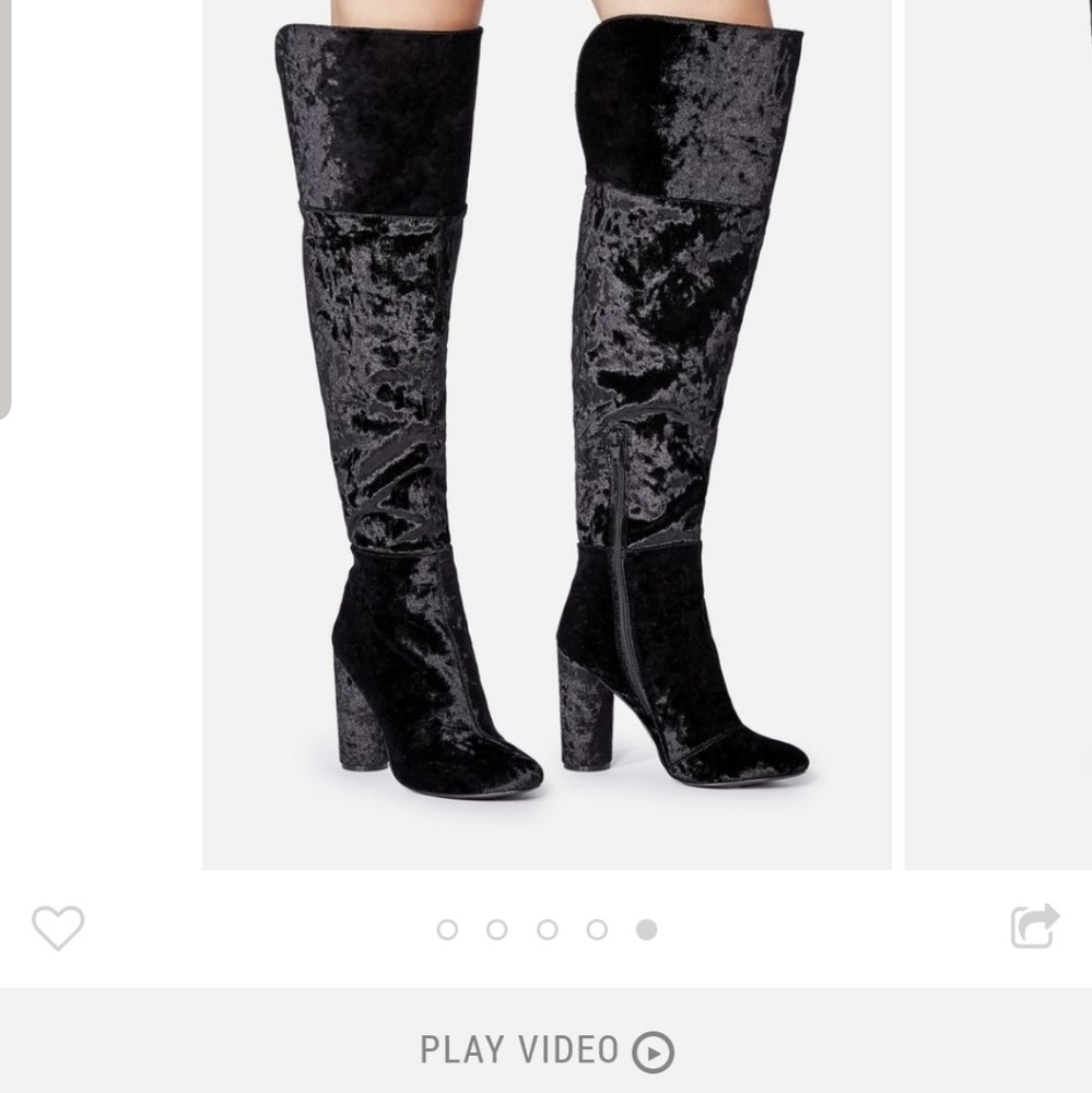 Black velvet boots new never worn
